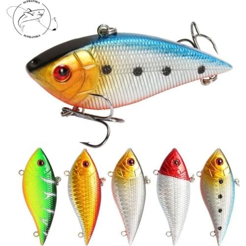 11.3G/11CM VIB Shock Plastic Hard Bait 3D Eyes Wobbler Bionic Bait 6#High Carbon Steel Hooks Freshwater Fishing Lure