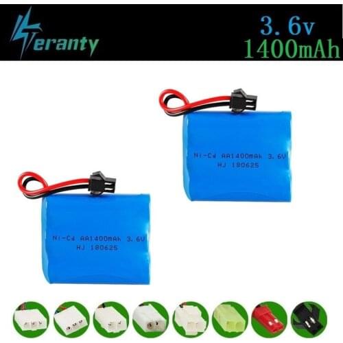 1400mah 3.6v Rechargeable Battery For Rc toys Cars Rc Boat Tanks Trains Robots Gun NiCD Battery AA 3.6v 700mah Battery Pack 2pcs