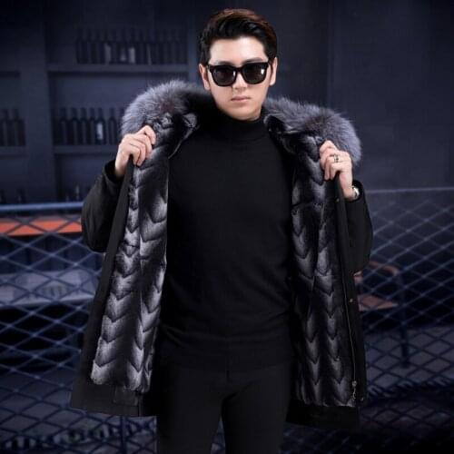 2020 autumn and winter new fur mens long section to overcome rabbit fur liner warm mink coat