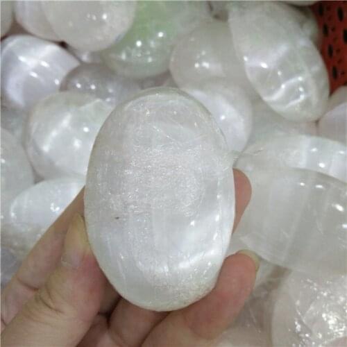 5cm Natural Selenite Lamp Carved Pyramid Tower Healing Crystal Wand Heart Palm Stone Wicca Decor Point White Plate Gift