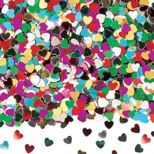 5 x 15 g mixed Sparkle Heart Confetti Wedding Table Decoration - For 12–15 tables
