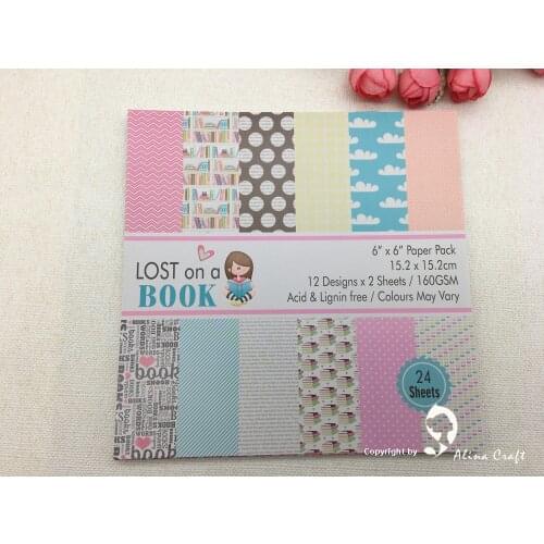 AlinaCraft 24 sheet 6"X6" patterned paper Scrapbooking paper pack handmade craft paper craft Background pad