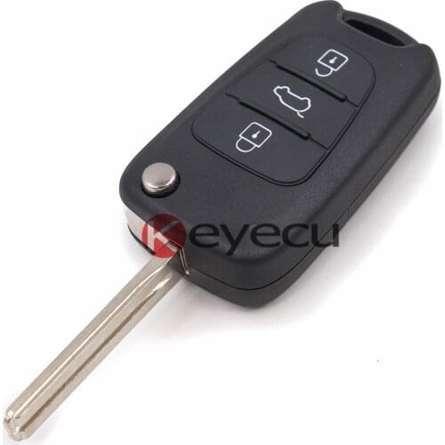 KEYECU Pack of 3 For Kia Seed SeedPro Picanto Sportage Replacement 3 Button Remote Key Shell Case Fob With Uncut Blank Blade