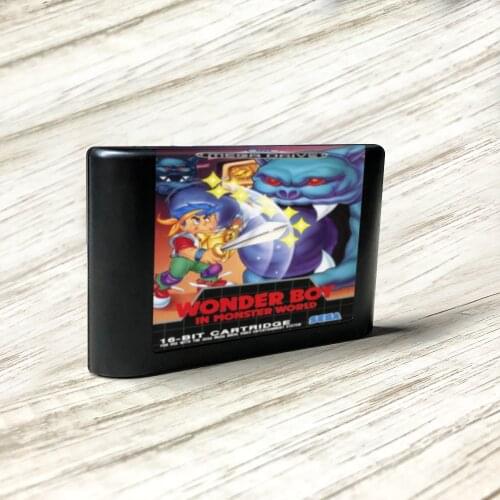 Wonder Boy in Monster World - EUR Label Flashkit MD Electroless Gold PCB Card forSega Genesis Megadrive Video Game Console