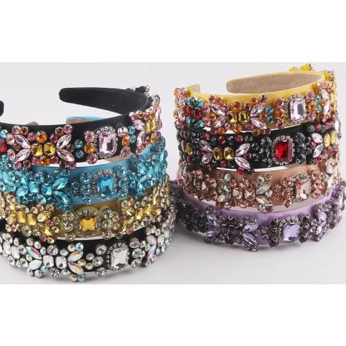 Color rhinestone headband New Fashion Baroque Multicolor Rhinestones Gorgeous Temperament Rhinestone Hair Accessories 926