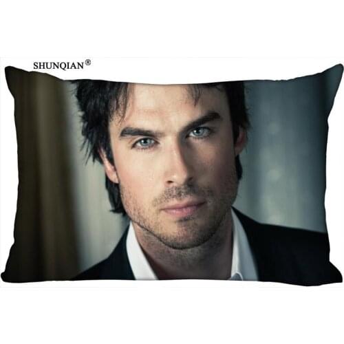 Hot Sale Ian Somerhalder Pillowcase Custom Zippered Rectangle Pillow Cover Cases Size 50x75cm (Two sides) 1pcs custom More Size