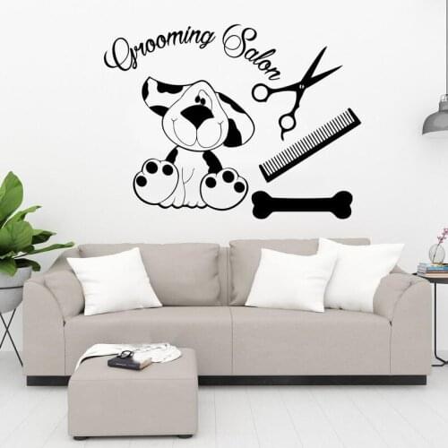 Pet Grooming Salon Wall Decal Dogs Grooming Salon Animals anime Best fiend Vinyl wall decal for Grooming Salon Decor Use C493