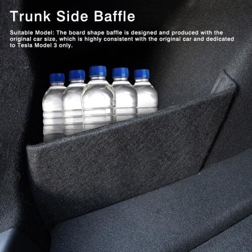 Flocking Surface Car Rear Trunk Storage Side Baffle Fire Extinguisher Isolation Board Shape Clapboard For Tesla Model 3 Decor