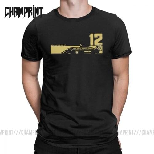 Lotus Ayrton Senna Mens T Shirt Lotus John Player Team Car Helmet Casual Tees Short Sleeve T-Shirts 100% Cotton Gift Idea