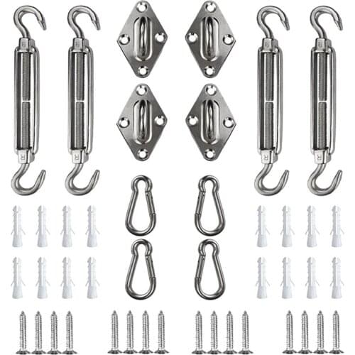 Sun Shade Sail Hardware Kit for Square/Rectangle/Triple-cornered Sun Shade Sail Stainless Steel Sun Shade Sail Kit