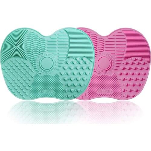 Cosmetic brush cleaning pad silicone cleaner with suction cup cleaning brush portable makeup brush cleaning tool set of 5 (mixed