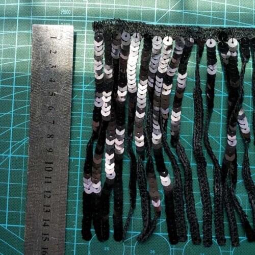 15Yards/lot Tassel Sequin Lace Trims DIY Sewing Sequined Fringe Trimming For Latin Dress Clothes Accessories