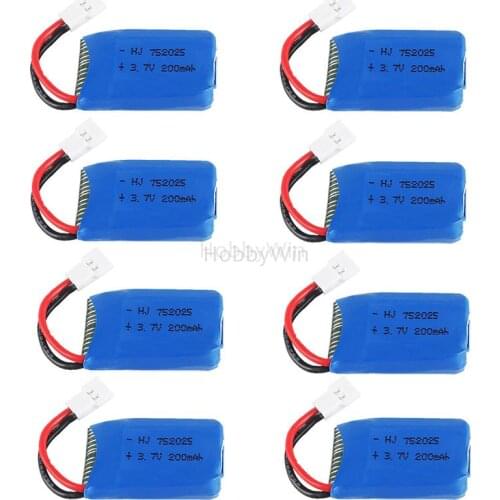 1S 3.7V 200mAh 20C Lipolymer Battery MX2.0 -2P Positive Plug fit for Syma X4 X11 X13 Quadcopter Aircraft /Drone