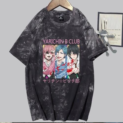 Men Manga Anime Yarichin B Club T-shirt Unisex Short Sleeve Funny Tees Clothes