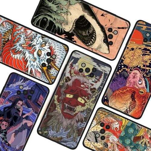 Japanese Wave Anime Dragon Soft Silicone Phone Case For Xiaomi Mi Poco X3 NFC M3 Pro 5G F3 GT Pocophone F1 X3GT Cover Coque Caso