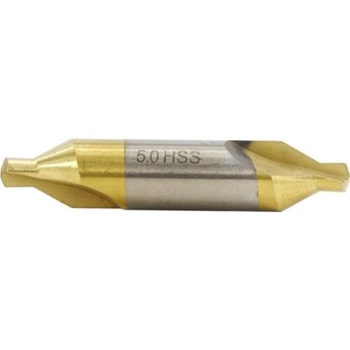 6pcs 1.0-5.0mm HSS TiN Coated Center Drill Bit Set Metalworking Hole Drill Bit