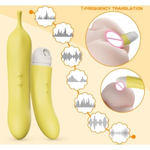 New Arrival Sexy Banana Strong Vibration Sucker Wand Toys Powerful Suction Nipple Clit Pumps 7 Frequency Vibrators Stimulator