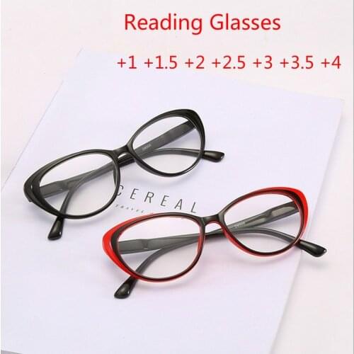Cat Eye Reading Glasses Women Ultralight Computer Eyewear Presbyopic with Diopter1.0 1.5 2.0 2.5 3.0 3.5 4.0 for Readers