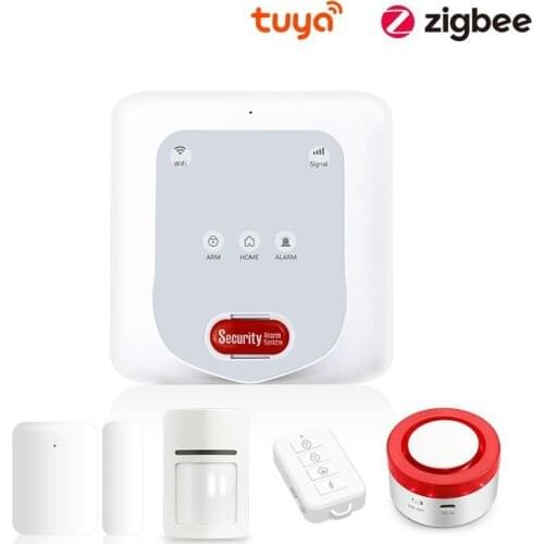 Tuya App GSM+WiFi Zigbee Smart Home Wireless Anti-theft Alarm System Mobile Remote Voice Control Support Alexa Goolge Assitant