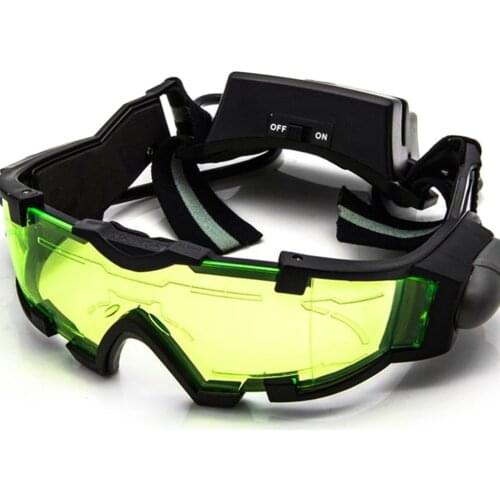 Adjustable LED Night Glass Goggles Motorcycle Motorbike Racing Hunting Glasses Eyewear With Flip-out Light Windproof