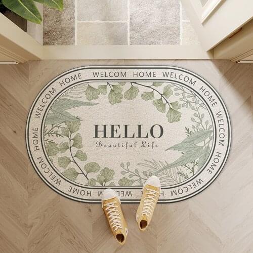 Nordic small fresh entrance hall oval carpet Hotel PVC wire loop mat INS Door mat Living room floor mat bathroom non-slip rug