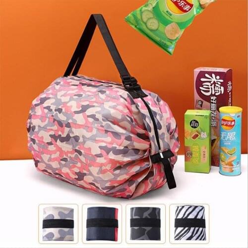 Folding Shopping Bag Eco-friendly Reusable Portable Shoulder Handbag Travel Grocery Fashion Pocket Tote Bag