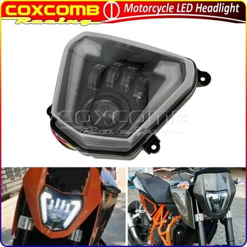 Motorcross 12V LED Headlight Assembly For 609 690R 2013-2017 Dual Sport High/Low Beam W/Angel Eyes DRL Daytime Running Light