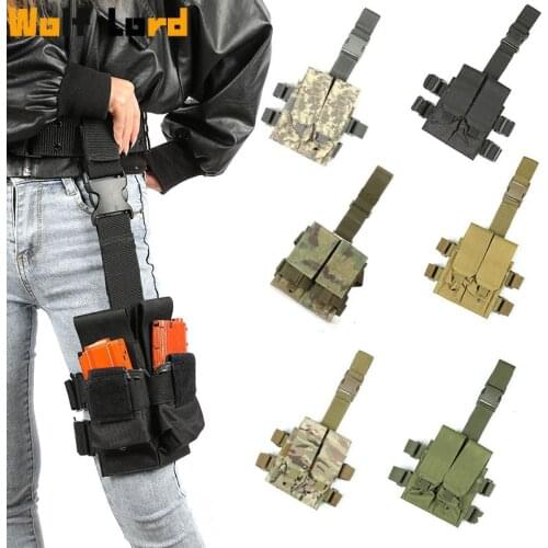 Tactical Double Magazine Pouch Molle Clip M4 Military Equipment 5.56 .223 Airsoft Mag Holder Leg Bag Hunting Accessories Pouches
