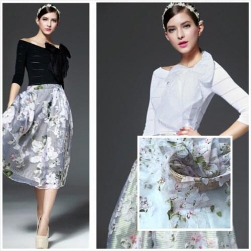 Organza printing dress sub lace fabric background apparel lace fabrics curtain 140cm DIY dress clothes accessories