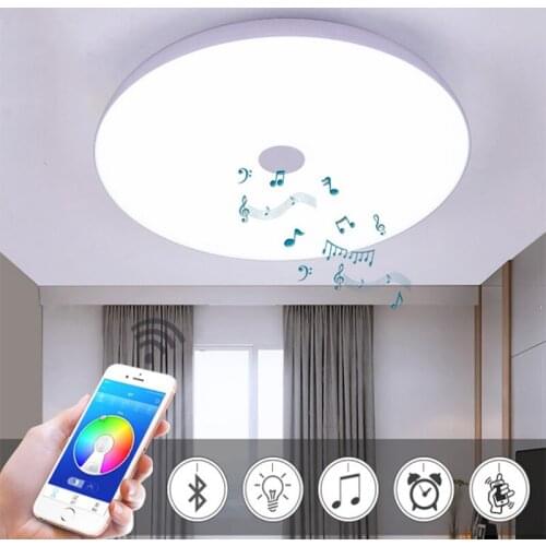 UMEILUCE RGB Led Flush Mounted Lamp Round Music APP Remoter Control Dimmable Ceiling Light Living Room Bedroom Ambient Light