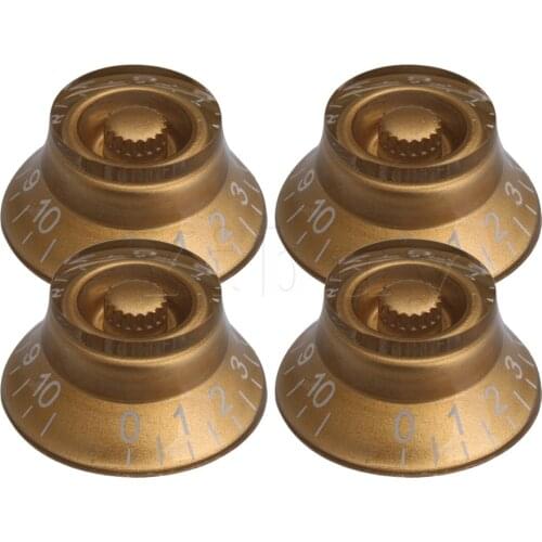 Yibuy 4 x Top Hat Speed Control Knobs For Electric Guitar GOLD