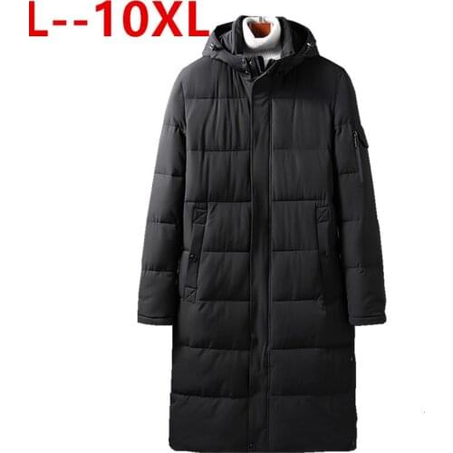 8XL 7XL 6XL 5XL Winter Mens Long Jacket Parkas Men Warm Casual Parka Coat Medium-Long WindProof Thickening Hat Jacket Parka Men