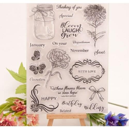 1pc Wishing Bottle Transparent Clear Silicone Stamp Seal Cutting DIY Scrapbooking Rubber Coloring Embossing Diary Decor Reusable