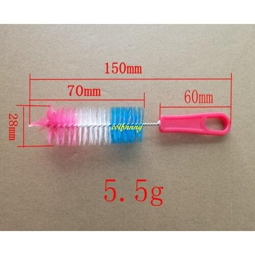 100pcs/lot 150*70*28mm Colorful Nylon Cleaning Brush For Baby Feeding Bottle Spout Tube Glass Cup Brushes B53101