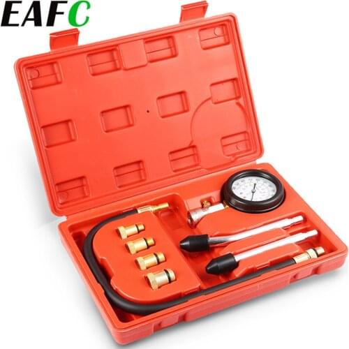 Car Engine Compression Tester Auto Petrol Gas Engine Cylinder Automobile Pressure Gauge Tester Automotive Test Kit 0-300psi