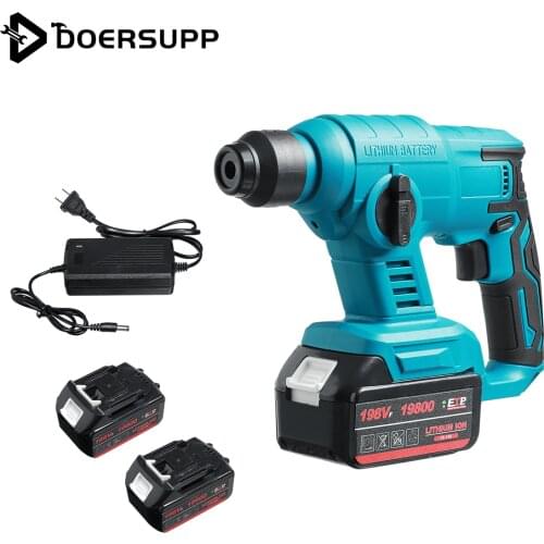 1000W Brushless Cordless Electric Hammer Rechargeable Multifunction Impact Drill Rotary Hammer Power Tool for Makita 18V Battery
