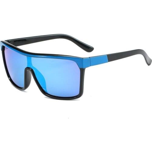 One piece windproof sunglasses hot new big box men and women sunglasses short face anti-peeping windproof glasses