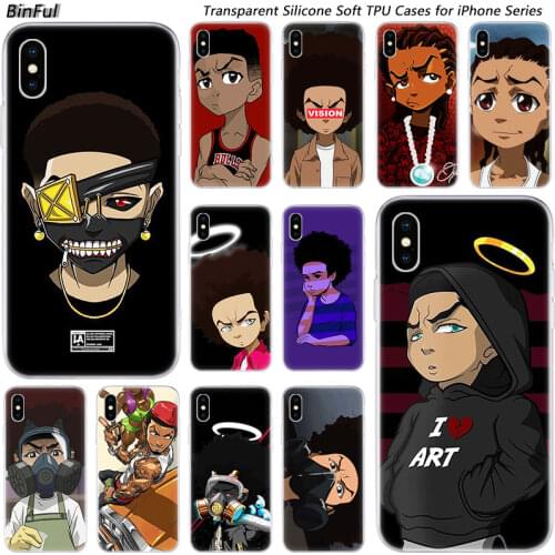 Hot Huey Freeman Boondocks Soft Silicone Fashion Case for Apple iPhone 11 Pro XS MAX XR X 7 8 Plus 6 6s Plus 5 5C 5S SE Cover