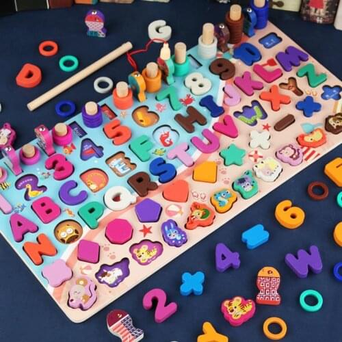 Wooden Digital Puzzle Building Blocks Preschool Childrens Early Childhood Busy Board Montessori Educational Cognition Math Toys