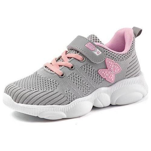 Girls Shoes Kids Lovely Sneakers Children Sports Tennis Shoes Butterfly Pattern Princess Shoes Girls Cute Running Trainers