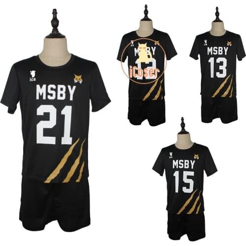 Haikyuu MSBY Black Jackals Cosplay Costume Karasuno High Miya Atsumu Hinata Shouyo Volleyball Uniforms Anime Sportswear Jerseys
