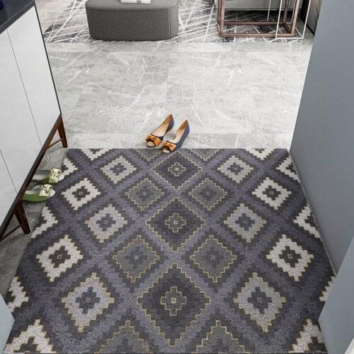 Entrance Door Mat Carpet Kitchen Mat Bathroom Mat Anti-slip PVC Silk Loop Hallway Mats Carpet Can Be Cut Large Custom Door Mats