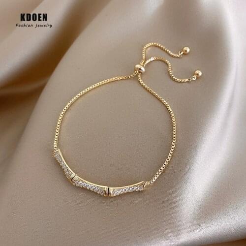 Creative Design Zircon Gold Skeleton Metal Bracelet For Woman 2020 New Fashion Korean Jewelry Wedding Party Unusual Bracelet