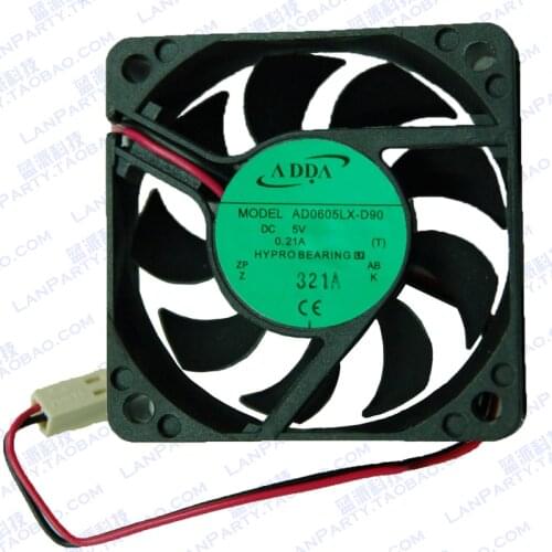 Free Shipping For ADDA AD0605LX-D90, T DC 5V 0.21A 2-wire 2-pin connector 70mm 60x60x15mm Server Square Cooling fan