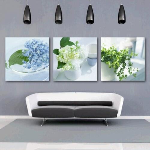 Modular Framework Wall Art 3 Panel White Flowers HD Print Canvas Oil Painting Popular Picture For Living Room Decoration Poster