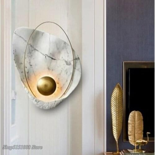 Modern LED wall lights Nordic minimalist home bedroom bedside lamps creative marble furniture showroom window wall lamp Fixtures