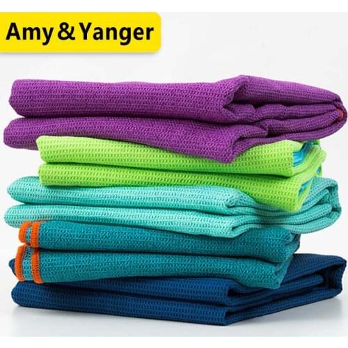 Invisible anti-slip grips yoga mat towel, with a carry bag, free shipping