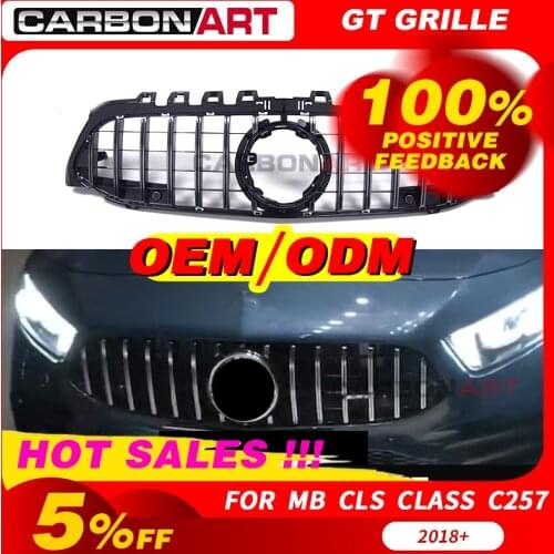2019 New A Class W177 GT Grill Vertical Grille for Mercede Front Bumper Racing Car Styling For A180 A200 A250 A45 Sports Sedan