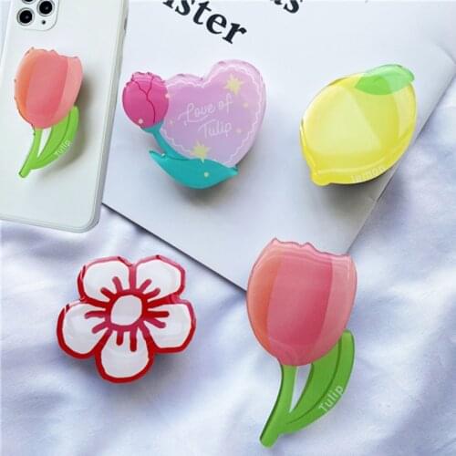 2021 New Dropping Glue Fold Finger Grip Ring Mobile Phone Holder For Iphone Samsung Xiaomi Cute Holder Stand Flower Bracket