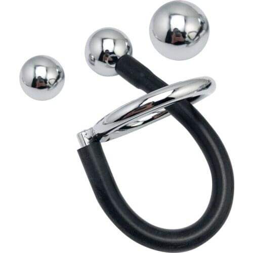 New Male metal Anal hook butt Plug with penis Cock Ring ball beads stretcher restraint Prostate Stimulation erection Sex Toy